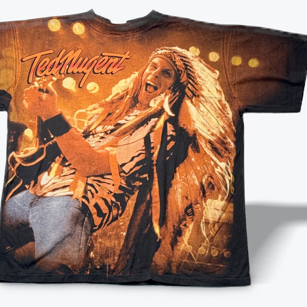 Vintage Winterland All Over Print T Shirt 1995 Ted Nugent Band Tour Tee XL